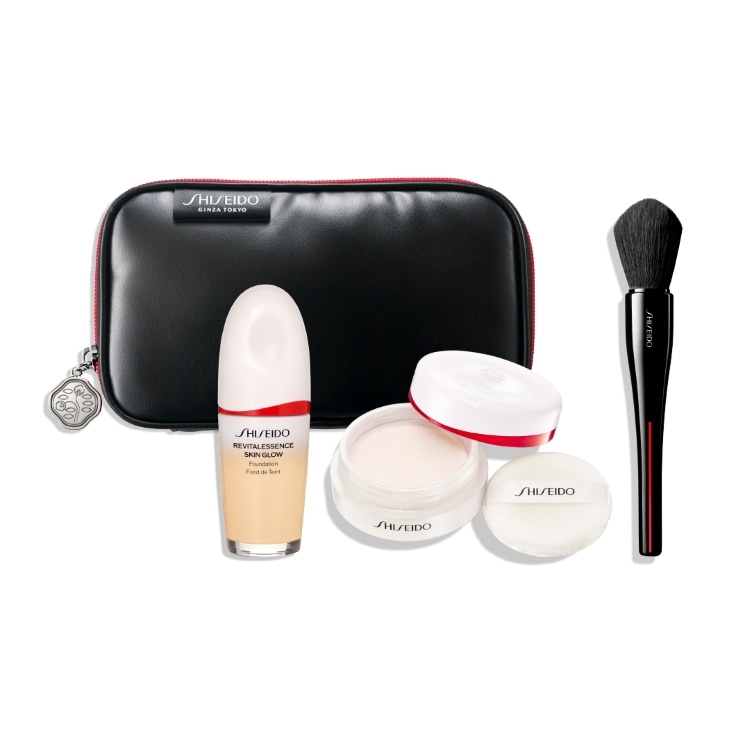 ブラシポーチキット（エッセンス スキングロウ ファンデーション＆エッセンス スキンセッティング パウダー01＆MARU FUDE）