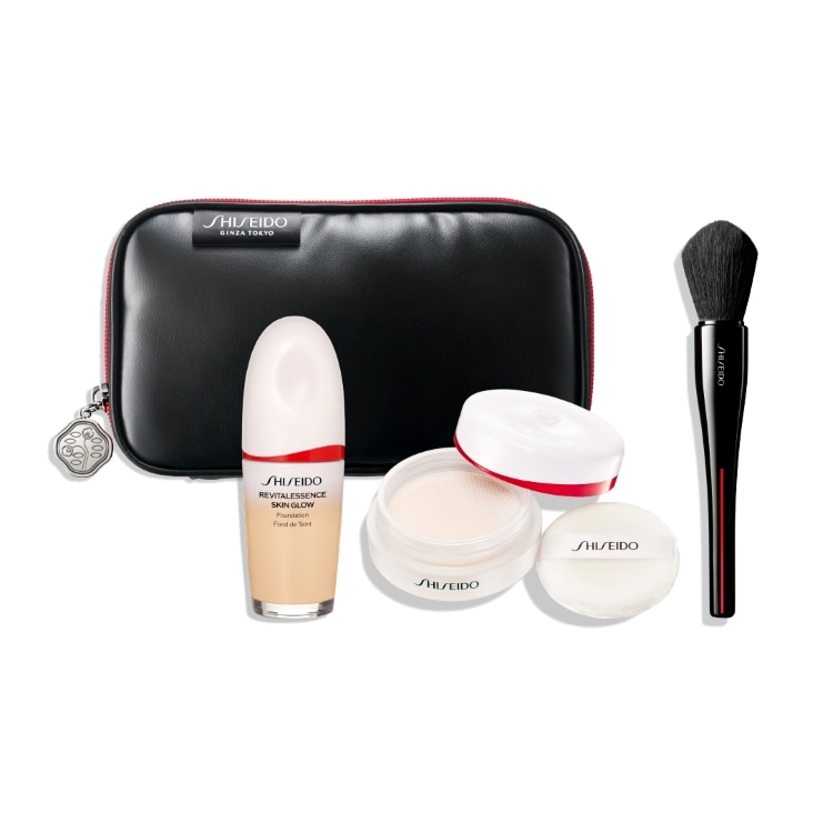 ブラシポーチキット（エッセンス スキングロウ ファンデーション＆エッセンス スキンセッティング パウダー02＆MARU FUDE）