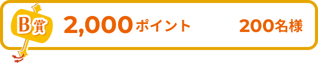 B賞 2,000ポイント 200名様