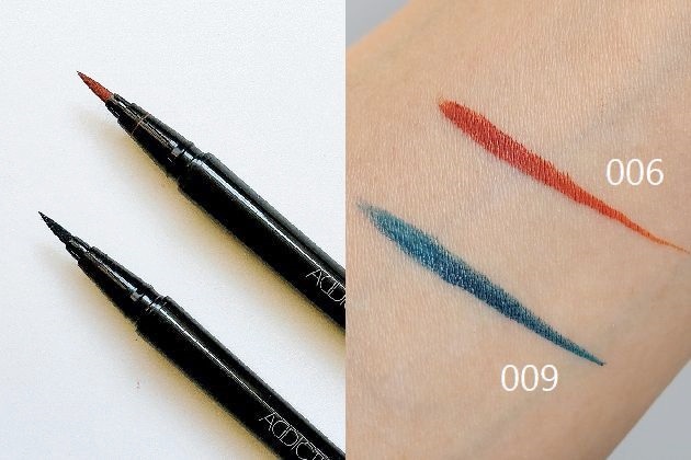 〈アディクション〉ザ カラー リキッド アイライナー(上から：006、009)各税込3,300円