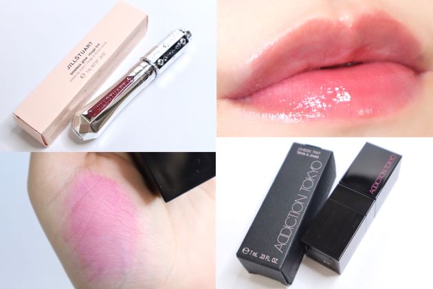 上段：〈ジルスチュアート〉タイムレスグロウ　ルージュティント(05) 税込3,300円/下段：〈アディクション〉チークティント(004) 税込3,080円
