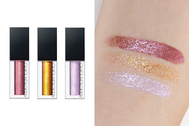 〈アディクション〉ザ リキッド アイシャドウ ウルトラスパークル “アンノウンファミリア”(左から：104、105、106) 各税込2,750円