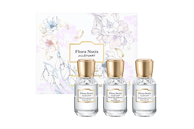 〈フローラノーティス ジルスチュアート〉ウィンターセレブレーション リペアヘアオイルセレクション(20mL×3種) 税込4,620円