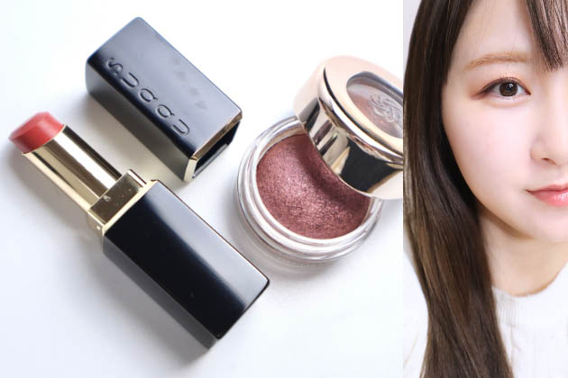 〈スック〉モイスチャー グレイズ リップスティック(レフィル)(02) 税込4,840円、同 ケース 税込990円、〈コスメデコルテ〉アイグロウジェム スキンシャドウ(20G) 税込2,970円