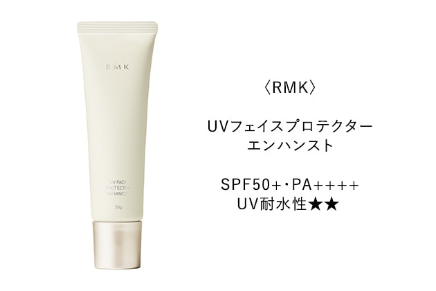 〈RMK〉UVフェイスプロテクター エンハンスト SPF50+・PA++++・UV耐水性★★(50g) 税込3,850円