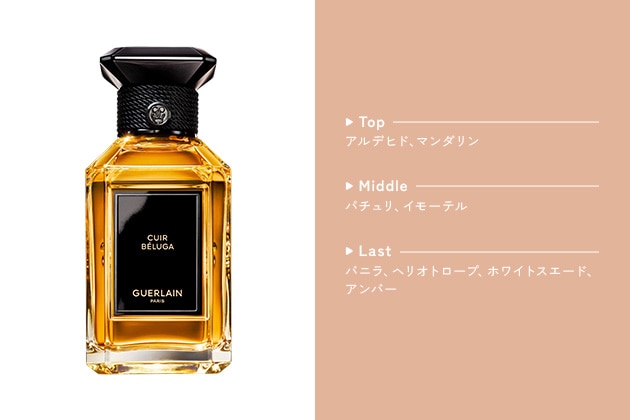 〈ゲラン〉ラール エ ラ マティエール キュイル ベルーガ オーデパルファン(100mL) 税込50,270円、同(200mL) 税込71,940円