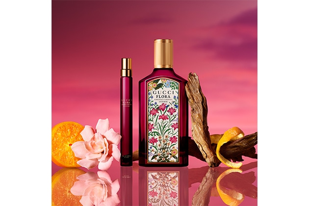 〈グッチ〉グッチ フローラ ゴージャス ガーデニア インテンス(10mL・ペンスプレー) 税込4,950円、同(30mL) 税込12,540円、同(50mL) 税込16,940円、同(100mL) 税込23,760円