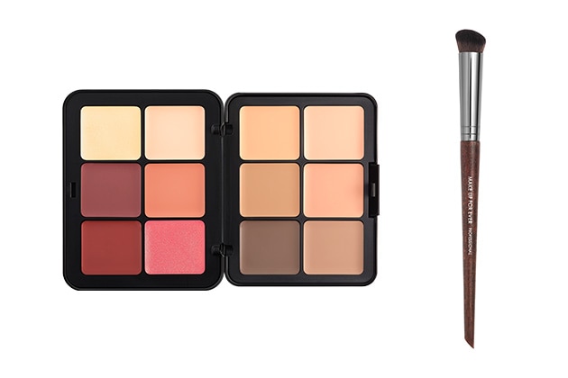 〈メイクアップフォーエバー〉左から：HDスキン エッセンシャルパレット(全2種) 各税込14,850円、マルチユース コンシーラーブラシ 178 税込5,500円