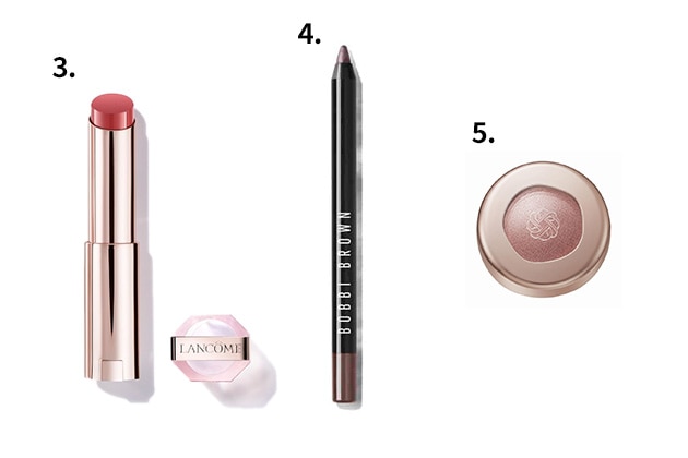 3.〈ランコム〉イドル リップ バターグロウ(36) 税込5,500円、4.〈ボビイ ブラウン〉カジャル ライナー ウォータープルーフ(09) 税込3,960円、5.〈コスメデコルテ〉アイグロウジェム スキンシャドウ(22M) 税込3,300円