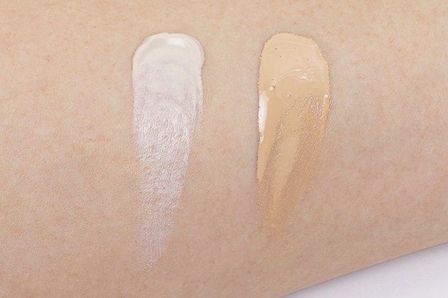 左から：化粧下地、ファンデーション