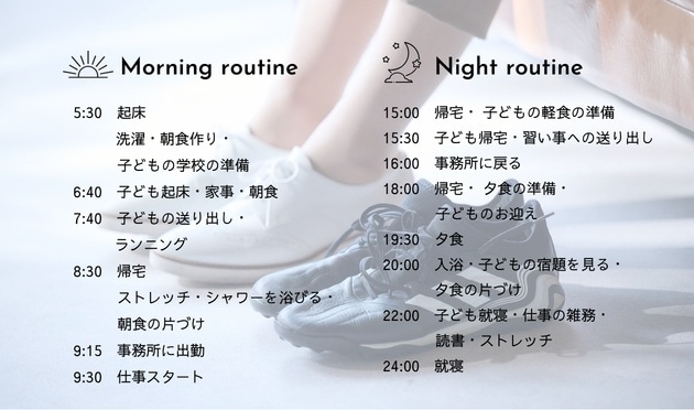 澤穂希さんのモーニング&ナイトルーティン