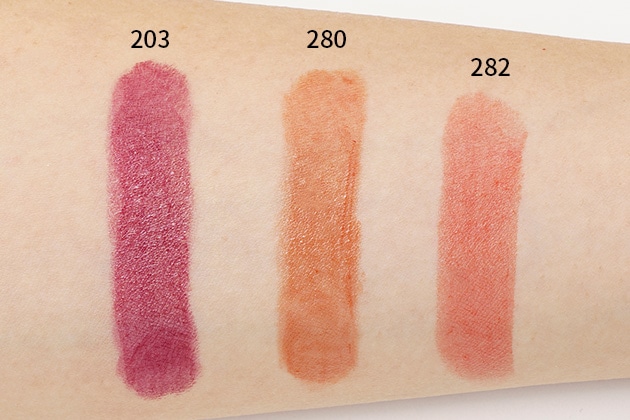 ルージュ ココ フラッシュ(左から：203、280、282)