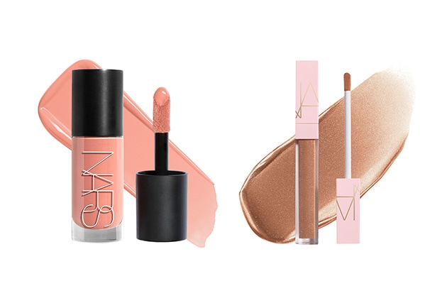 〈NARS〉左から：インセイシャブル リキッドブラッシュ(全16色) 各税込5,390円、アフターグロー リップシャイン(新5色) 各税込4,180円