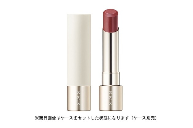 〈RMK〉デューイーメルト リップカラー(レフィル) (04 ルビー ラビリンス) 税込3,080円、リップカラーケース 税込1,100円
