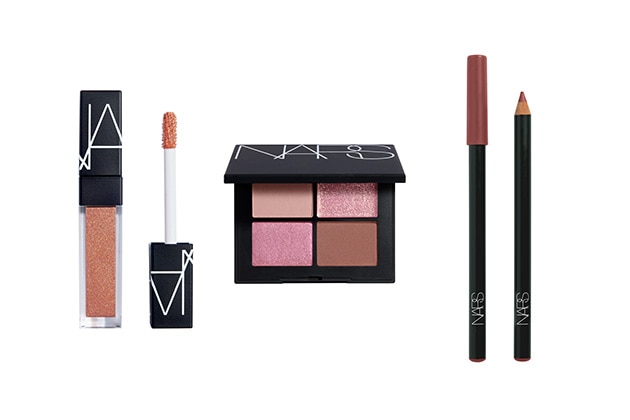 〈NARS〉左から：スパークリングセダクション リキッドアイシャドー(全5色) 各税込4,070円、クワッドアイシャドー(新3種) 各税込7,700円、リップライナー(全7色) 各税込3,630円
