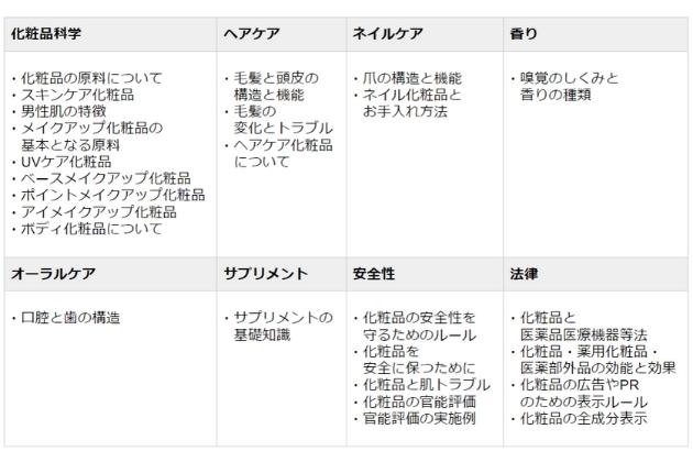 日本化粧品検定1級出題範囲